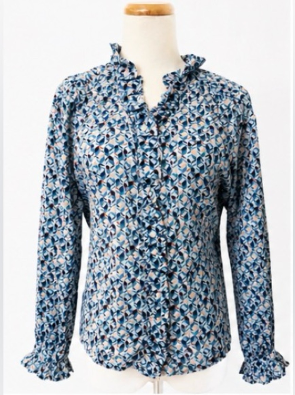 🆕 [Cotelac Acote] Light Blue Ruffle Button Down Blouse Sz 4